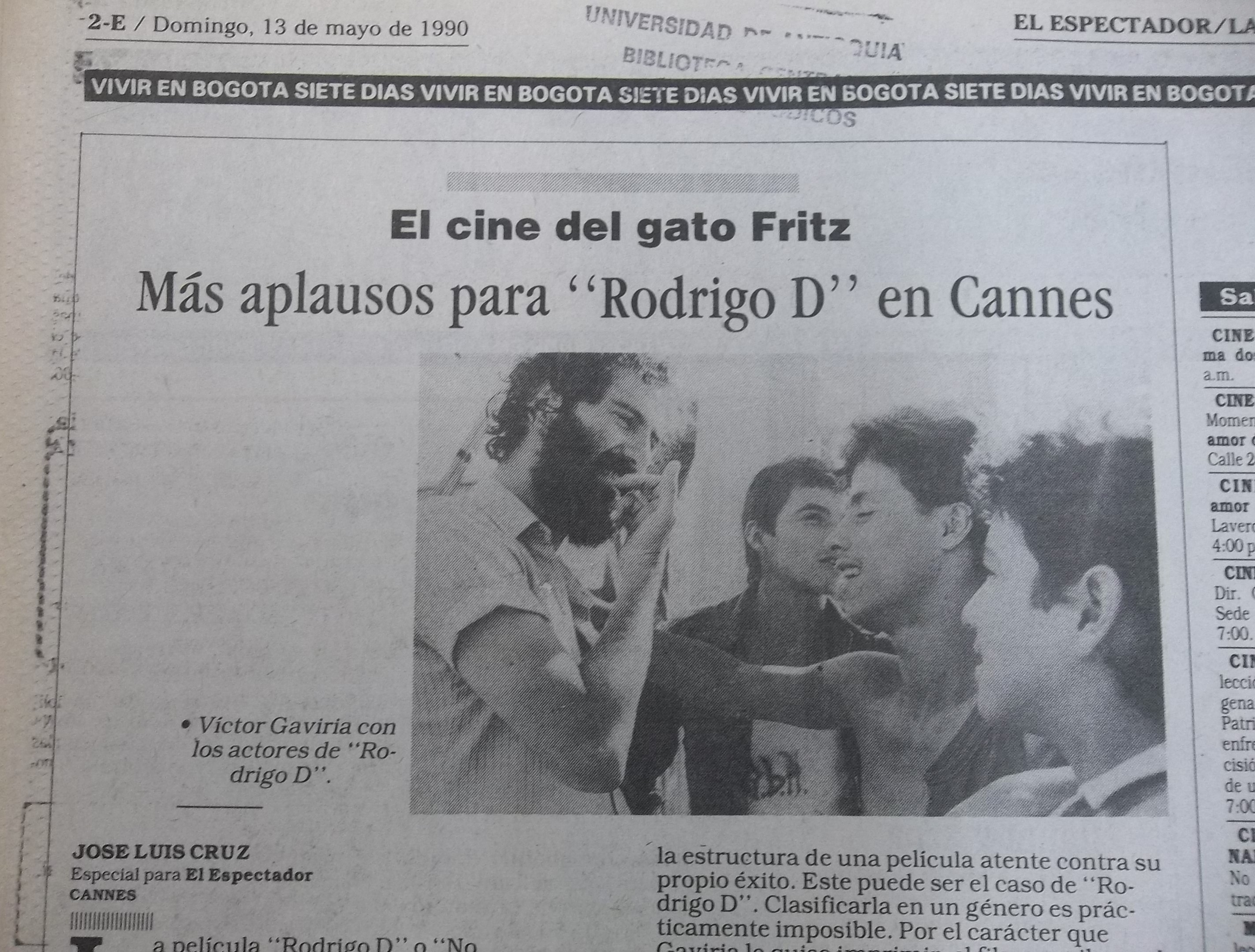 El Espectador Rodrigo D aplausos en Cannes