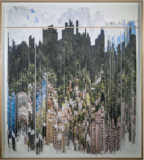 Líneas de tensión / Fotografía análoga impresa y cortada, 2024.