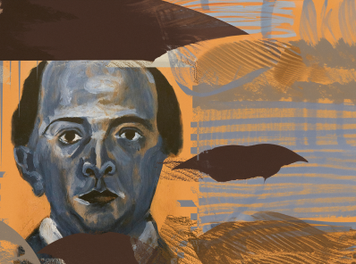 Autorretrato azul, pintura de Arnold Schönberg (1910).